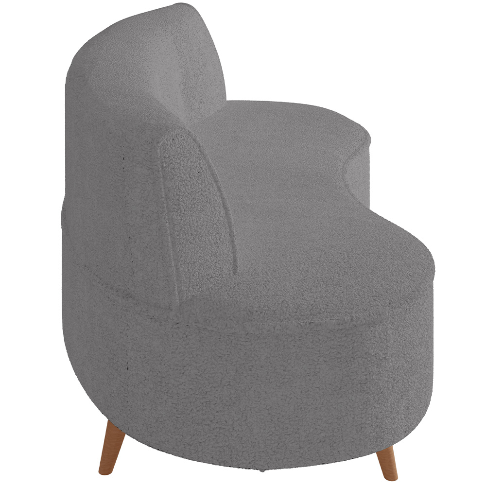 Sofá Chaise Living 2 Lugares 160cm para Sala Istambul K01 Bouclê Cinza - Lyam Decor