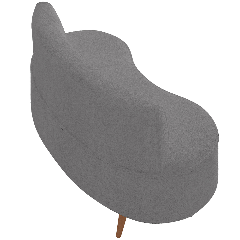 Sofá Chaise Living 2 Lugares 160cm para Sala Istambul K01 Bouclê Cinza - Lyam Decor