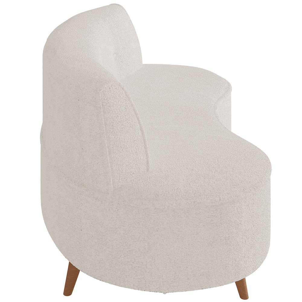 Sofá Chaise Living 2 Lugares 160cm para Sala Istambul K01 Bouclê Creme - Lyam Decor