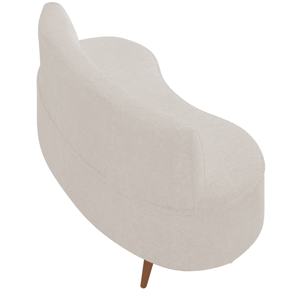 Sofá Chaise Living 2 Lugares 160cm para Sala Istambul K01 Bouclê Creme - Lyam Decor