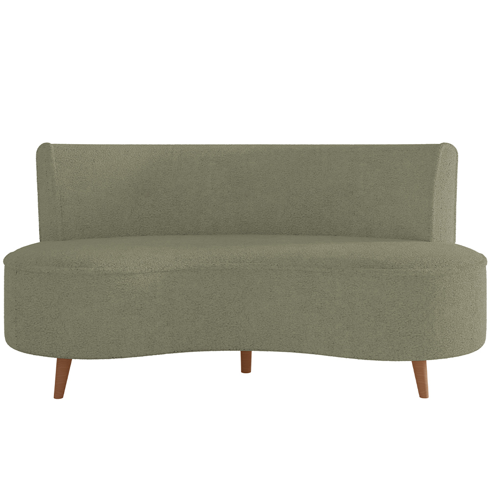 Sofá Chaise Living 2 Lugares 160cm para Sala Istambul K01 Bouclê Verde - Lyam Decor