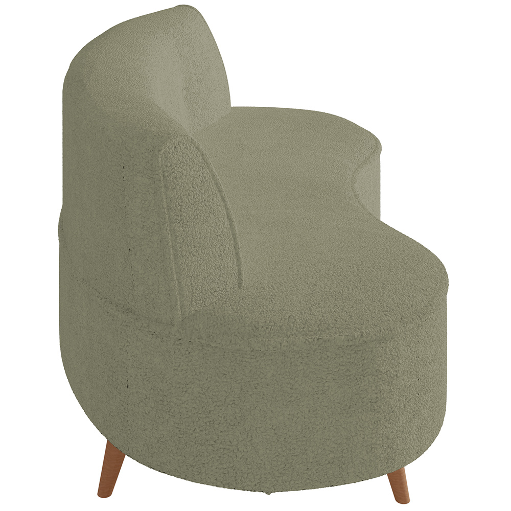 Sofá Chaise Living 2 Lugares 160cm para Sala Istambul K01 Bouclê Verde - Lyam Decor