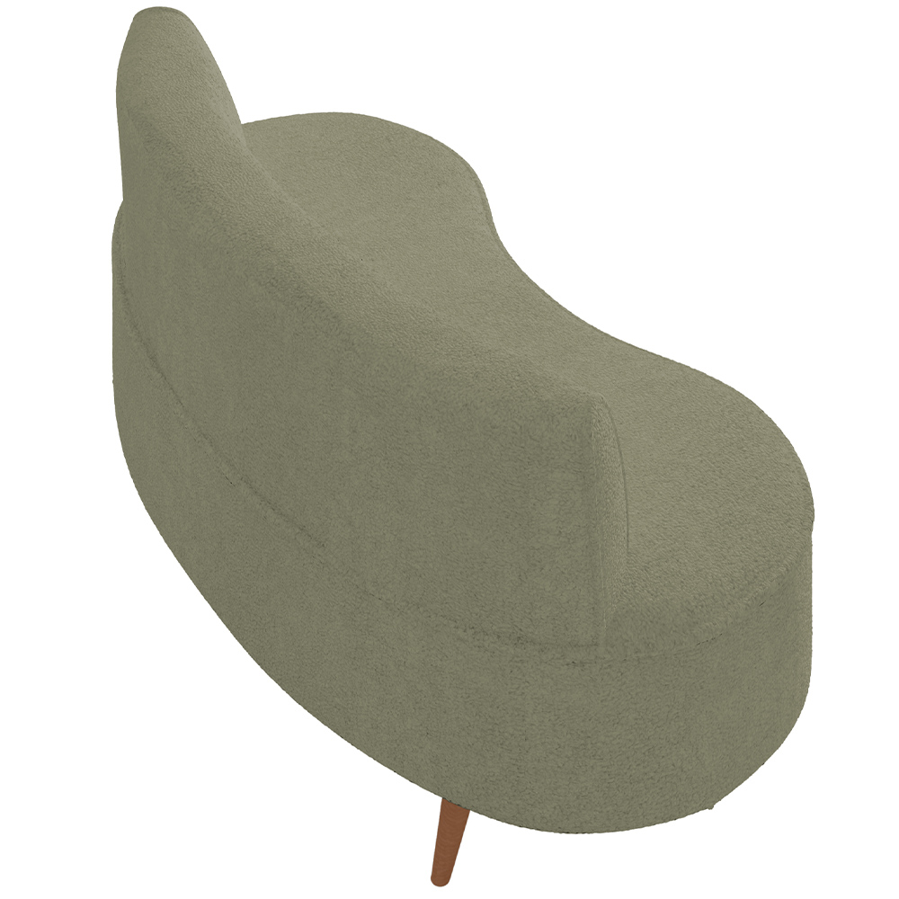 Sofá Chaise Living 2 Lugares 160cm para Sala Istambul K01 Bouclê Verde - Lyam Decor