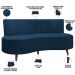 Sofá Chaise Living 2 Lugares 160cm para Sala Istambul K01 Veludo Azul Marinho - Lyam Decor