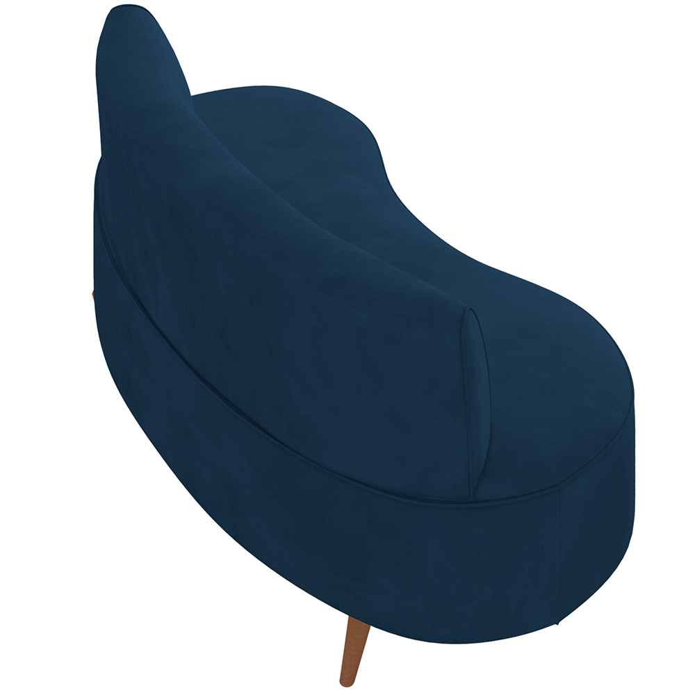 Sofá Chaise Living 2 Lugares 160cm para Sala Istambul K01 Veludo Azul Marinho - Lyam Decor