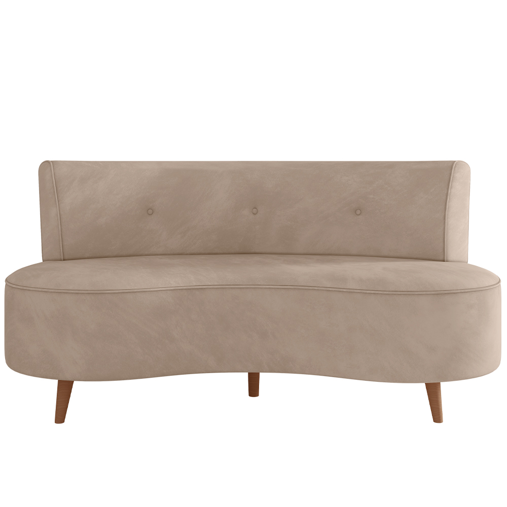 Sofá Chaise Living 2 Lugares 160cm para Sala Istambul K01 Veludo Bege - Lyam Decor
