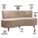 Sofá Chaise Living 2 Lugares 160cm para Sala Istambul K01 Veludo Bege - Lyam Decor