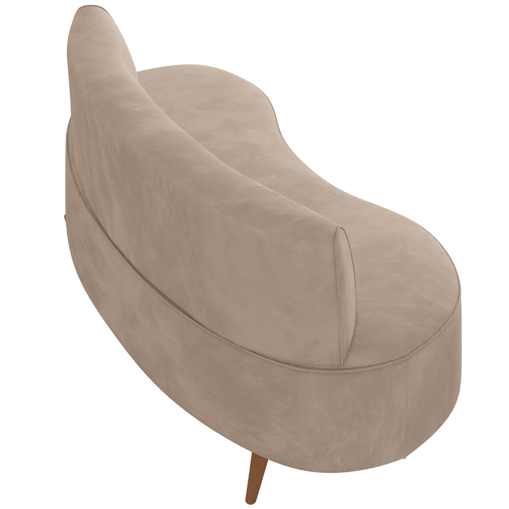 Sofá Chaise Living 2 Lugares 160cm para Sala Istambul K01 Veludo Bege - Lyam Decor