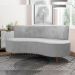 Sofá Chaise Living 2 Lugares 160cm para Sala Istambul K01 Veludo Cinza - Lyam Decor