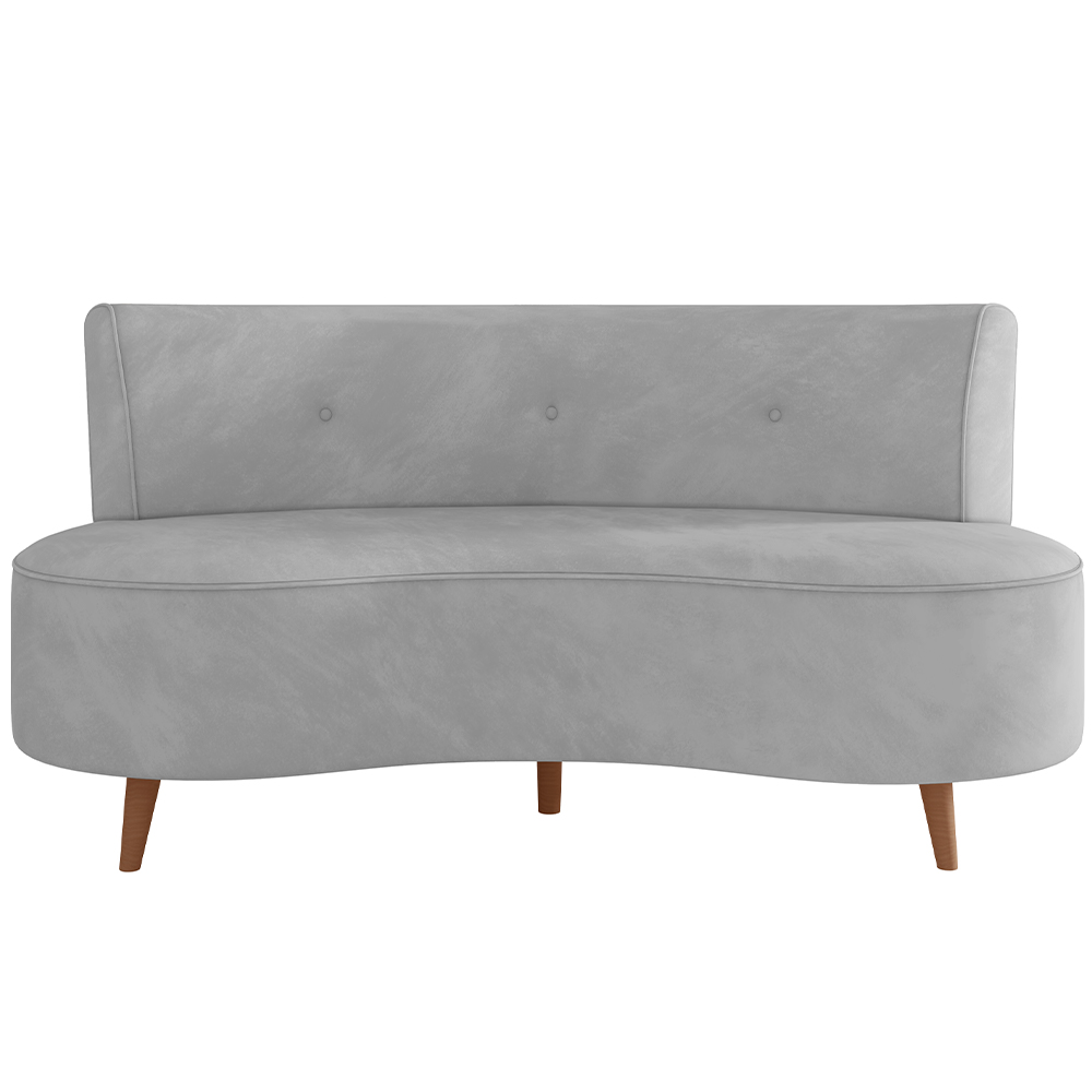 Sofá Chaise Living 2 Lugares 160cm para Sala Istambul K01 Veludo Cinza - Lyam Decor
