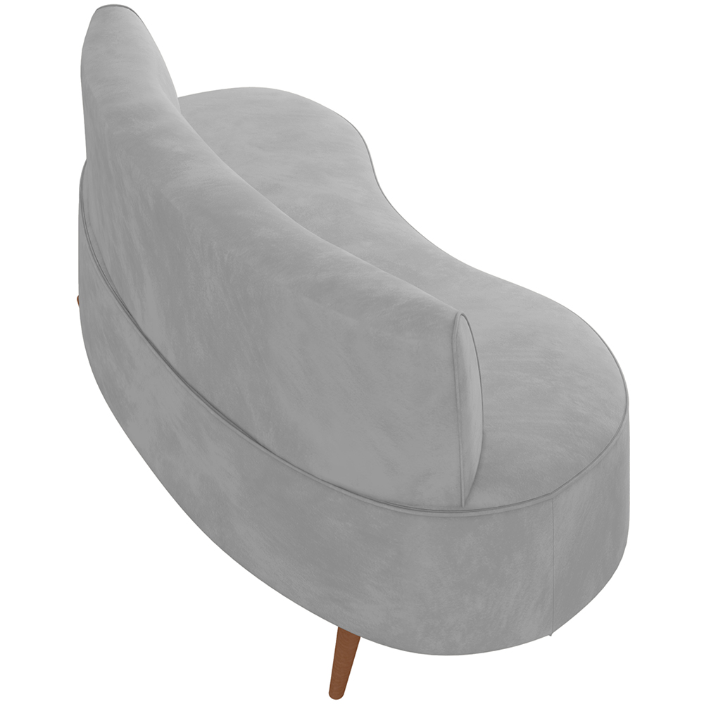Sofá Chaise Living 2 Lugares 160cm para Sala Istambul K01 Veludo Cinza - Lyam Decor