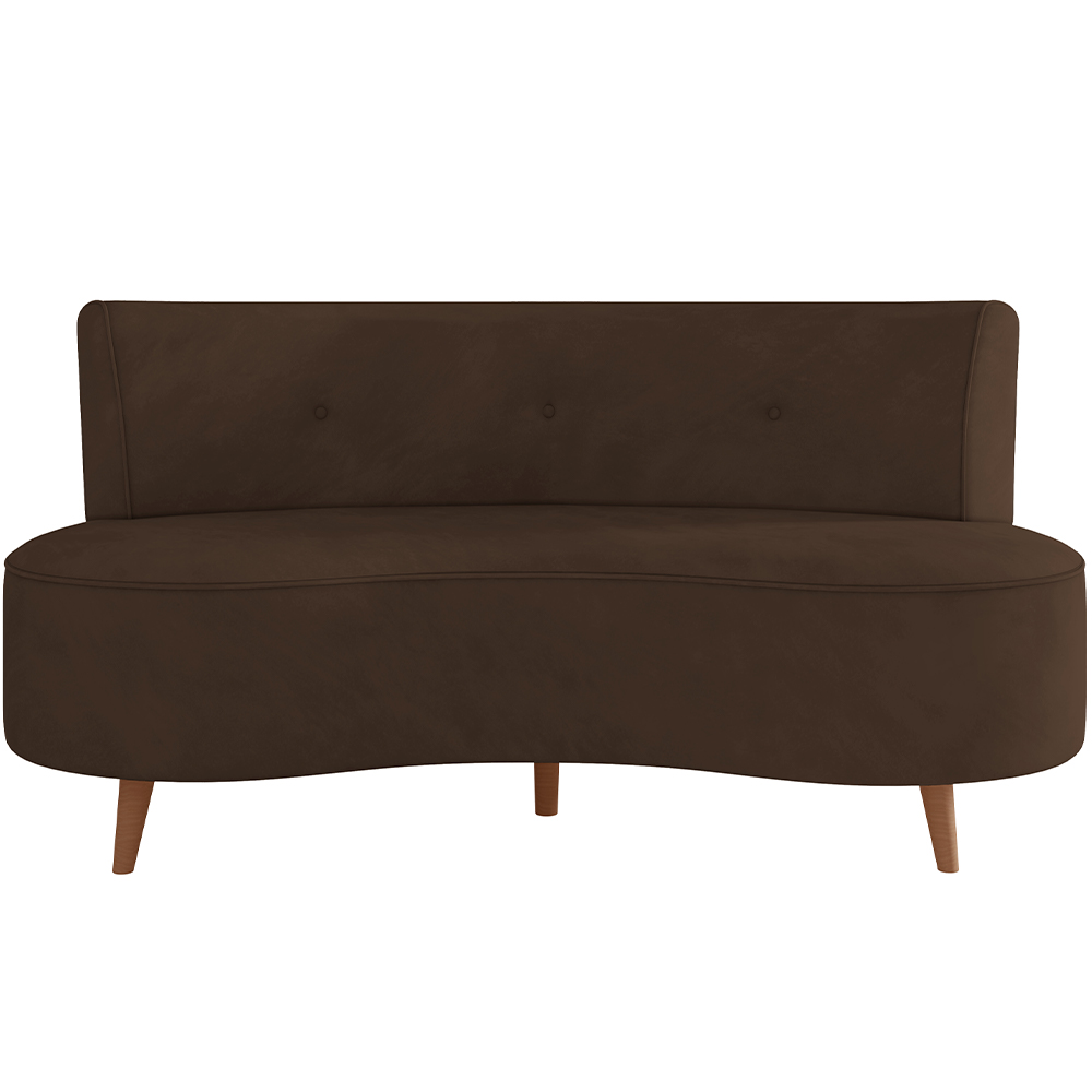 Sofá Chaise Living 2 Lugares 160cm para Sala Istambul K01 Veludo Marrom - Lyam Decor