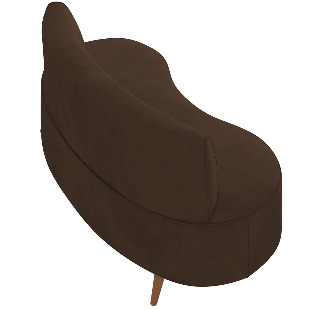 Sofá Chaise Living 2 Lugares 160cm para Sala Istambul K01 Veludo Marrom - Lyam Decor