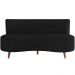 Sofá Chaise Living 2 Lugares 160cm para Sala Istambul K01 Veludo Preto - Lyam Decor