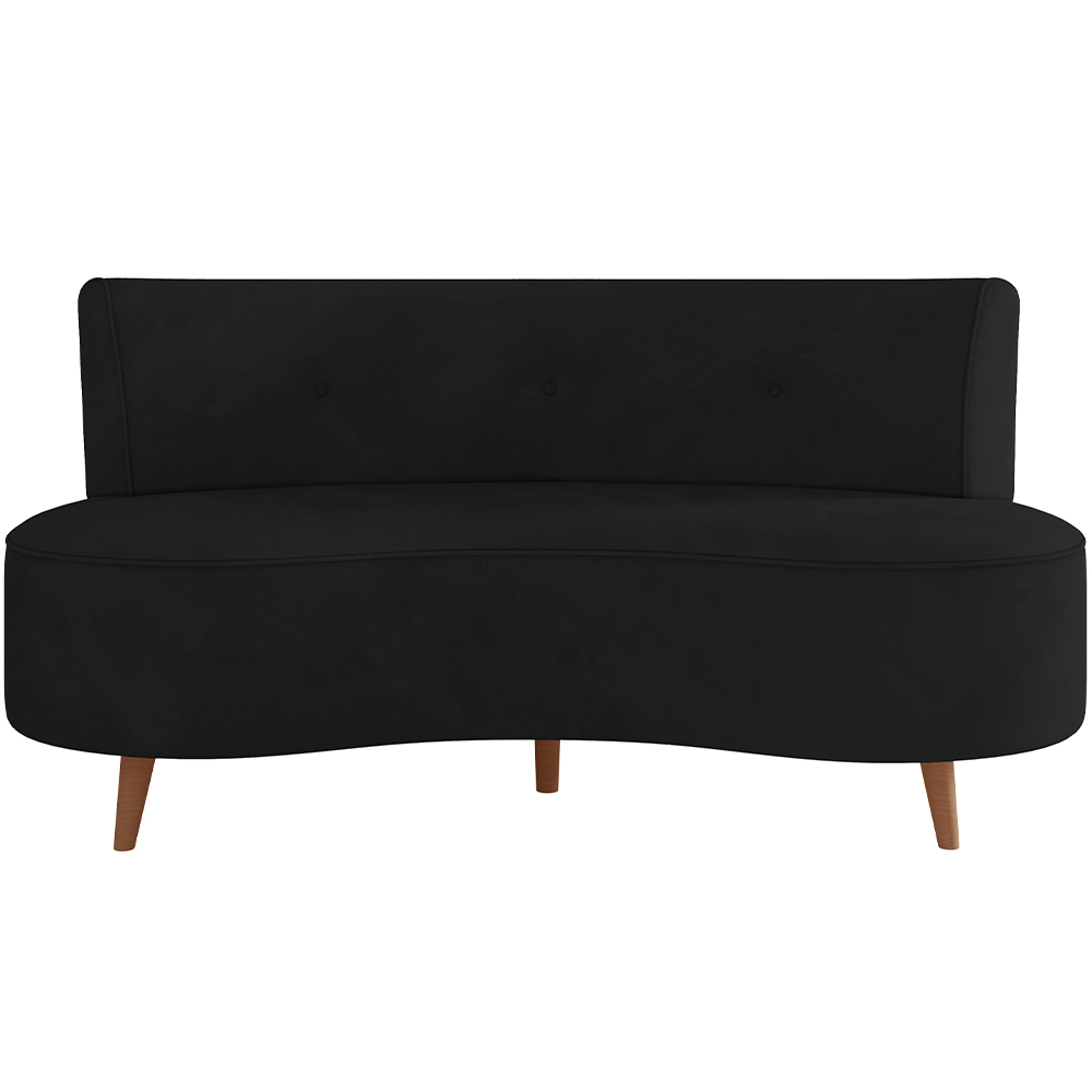 Sofá Chaise Living 2 Lugares 160cm para Sala Istambul K01 Veludo Preto - Lyam Decor