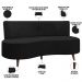 Sofá Chaise Living 2 Lugares 160cm para Sala Istambul K01 Veludo Preto - Lyam Decor