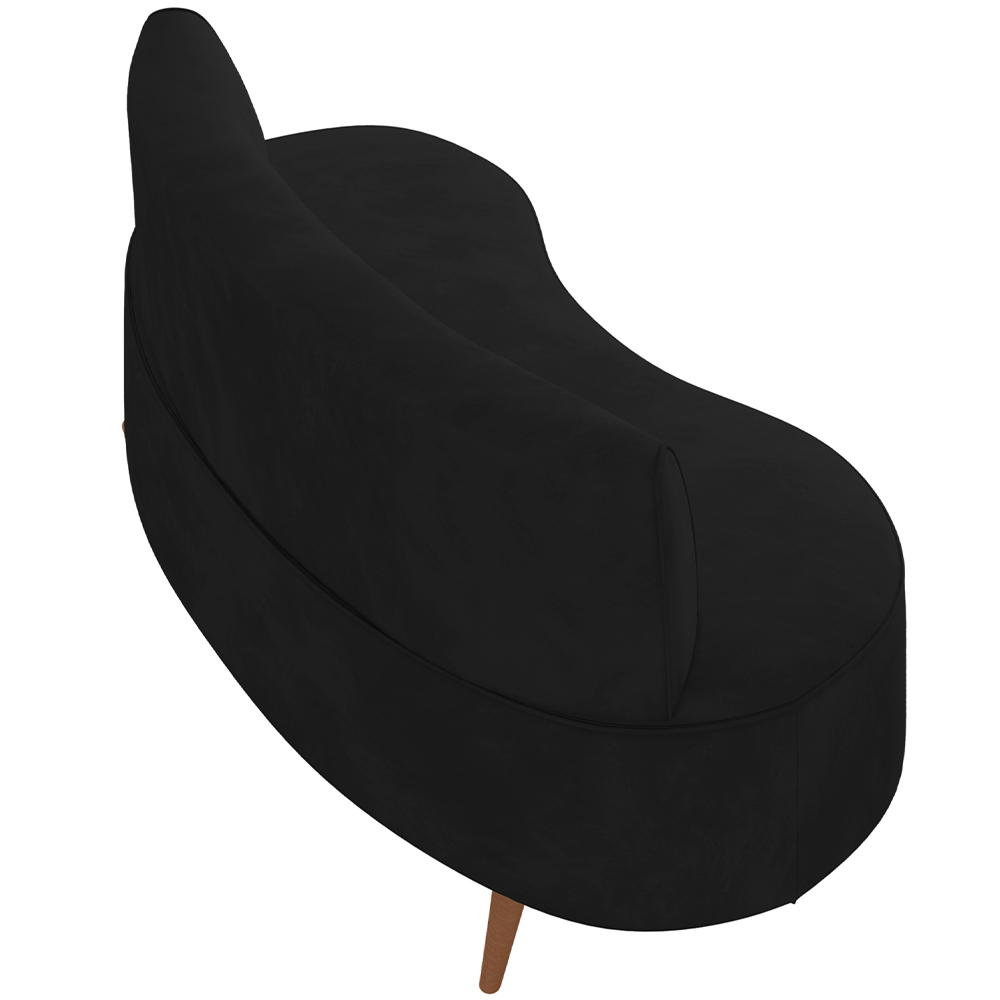 Sofá Chaise Living 2 Lugares 160cm para Sala Istambul K01 Veludo Preto - Lyam Decor