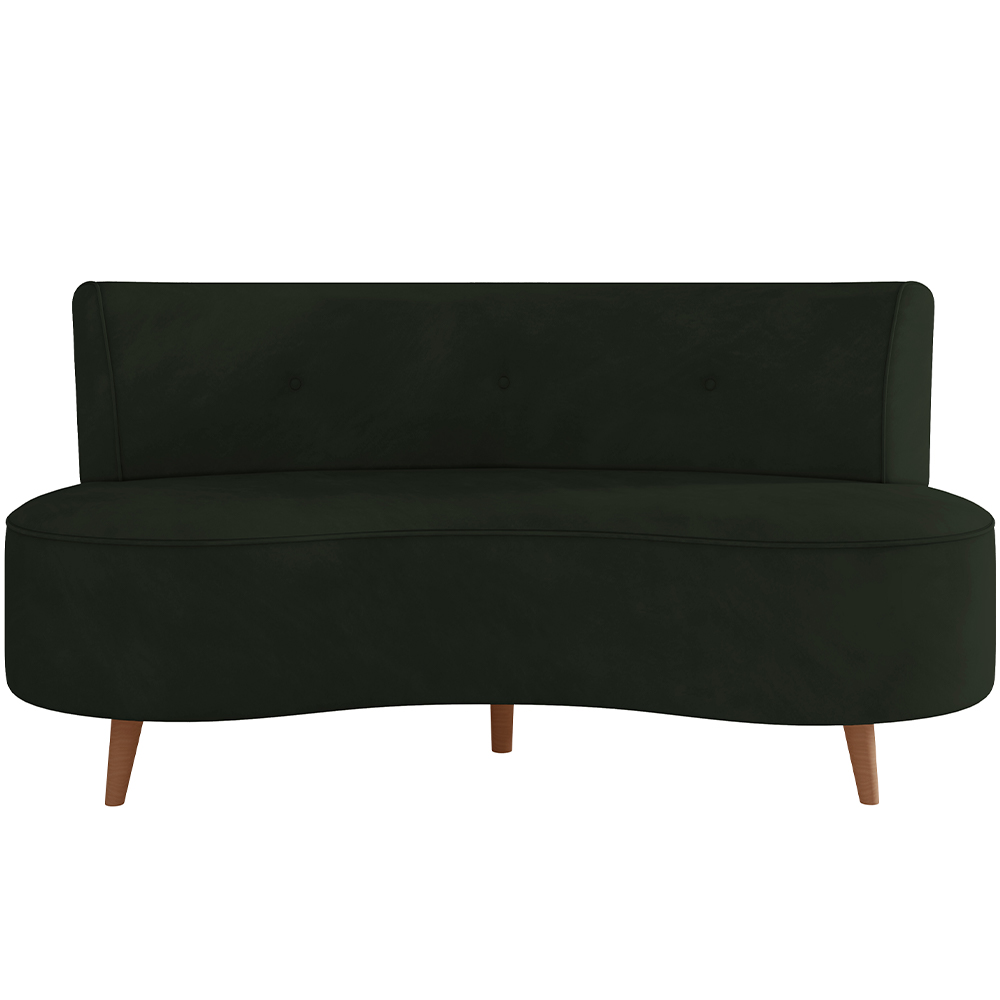 Sofá Chaise Living 2 Lugares 160cm para Sala Istambul K01 Veludo Verde - Lyam Decor