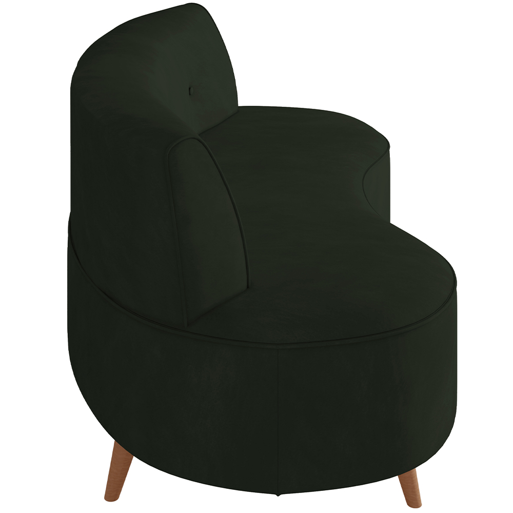 Sofá Chaise Living 2 Lugares 160cm para Sala Istambul K01 Veludo Verde - Lyam Decor