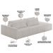 Sofá Ilha Modular Para Sala 232cm com Puff Dublin K01 Bouclê Creme - Lyam Decor