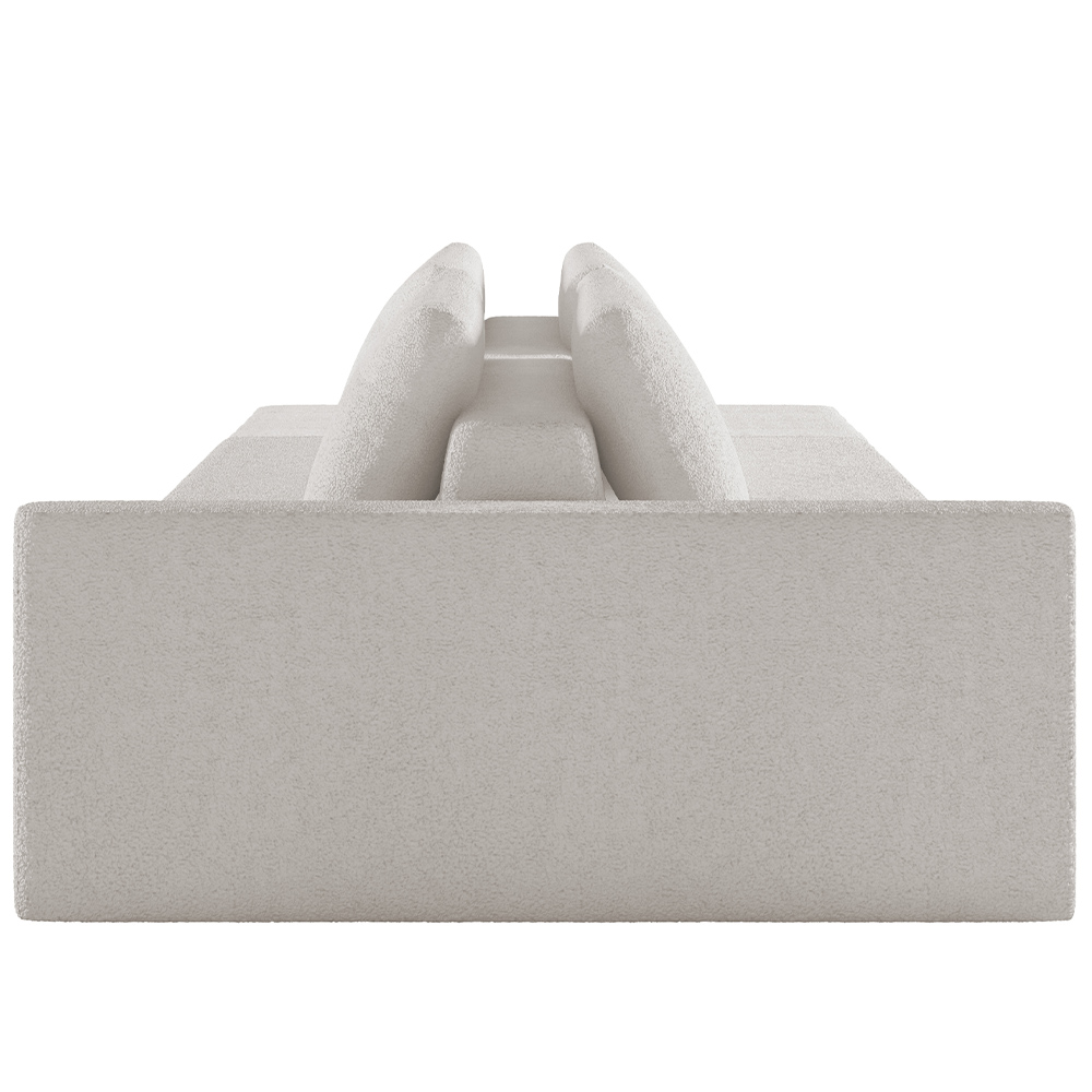 Sofá Ilha Modular Para Sala 232cm com Puff Dublin K01 Bouclê Creme - Lyam Decor