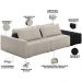 Sofá Ilha Modular Para Sala 232cm com Puff Dublin K01 Bouclê Creme e Sintético Preto  - Lyam Decor