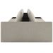 Sofá Ilha Modular Para Sala 232cm com Puff Dublin K01 Bouclê Creme e Sintético Preto  - Lyam Decor
