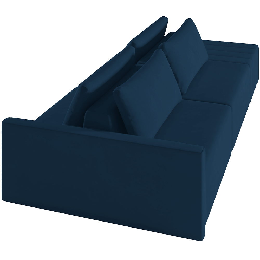 Sofá Ilha Modular Para Sala 232cm com Puff Dublin K01 Veludo Azul Marinho - Lyam Decor