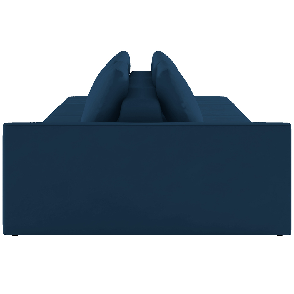 Sofá Ilha Modular Para Sala 232cm com Puff Dublin K01 Veludo Azul Marinho - Lyam Decor