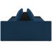 Sofá Ilha Modular Para Sala 232cm com Puff Dublin K01 Veludo Azul Marinho e Sintético Preto - Lyam Decor