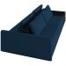 Sofá Ilha Modular Para Sala 232cm com Puff Dublin K01 Veludo Azul Marinho e Sintético Preto - Lyam Decor