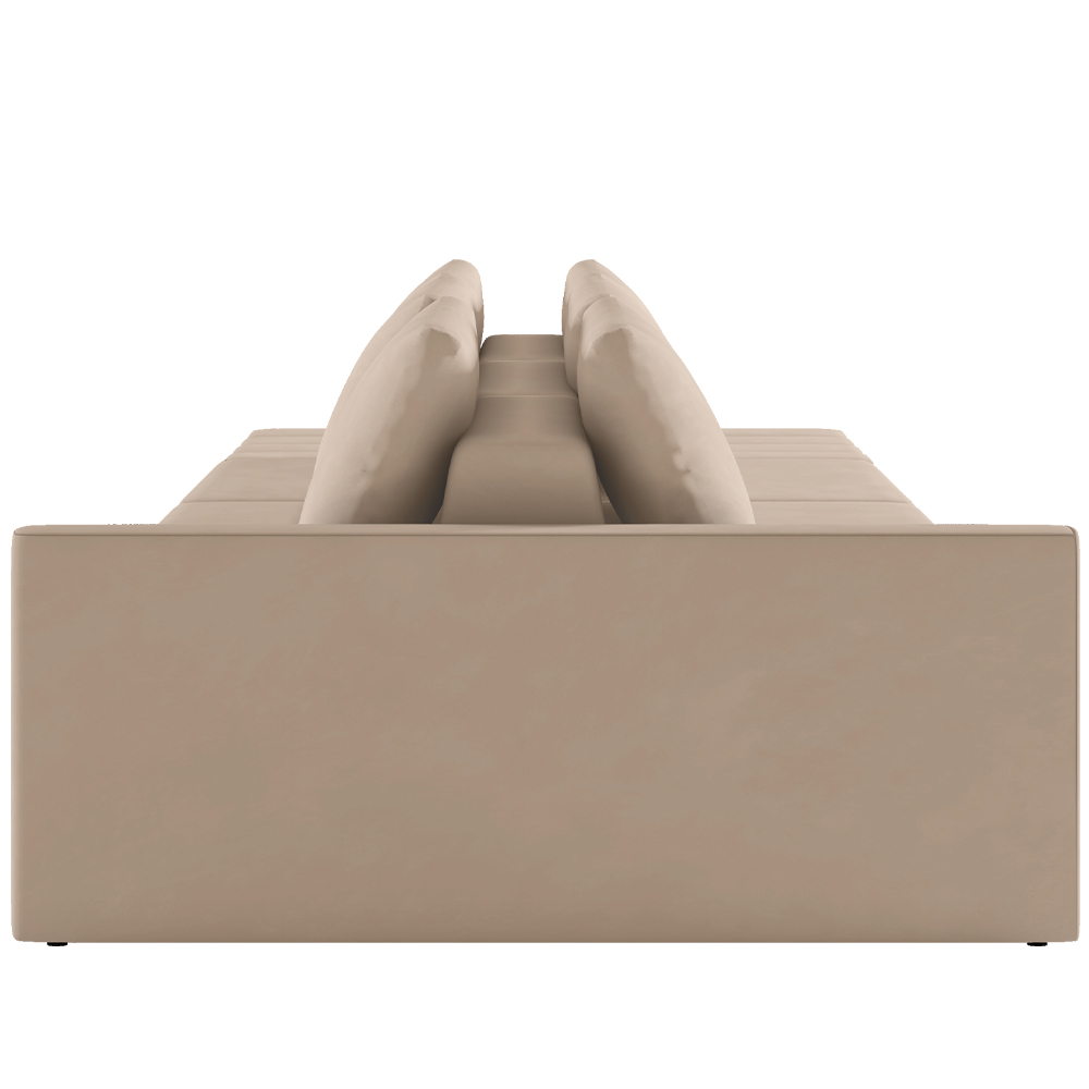 Sofá Ilha Modular Para Sala 232cm com Puff Dublin K01 Veludo Bege - Lyam Decor