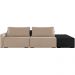 Sofá Ilha Modular Para Sala 232cm com Puff Dublin K01 Veludo Bege TA7074 e Sintético Preto TF7036