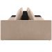 Sofá Ilha Modular Para Sala 232cm com Puff Dublin K01 Veludo Bege TA7074 e Sintético Preto TF7036