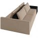 Sofá Ilha Modular Para Sala 232cm com Puff Dublin K01 Veludo Bege TA7074 e Sintético Preto TF7036
