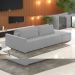 Sofá Ilha Modular Para Sala 232cm com Puff Dublin K01 Veludo Cinza - Lyam Decor