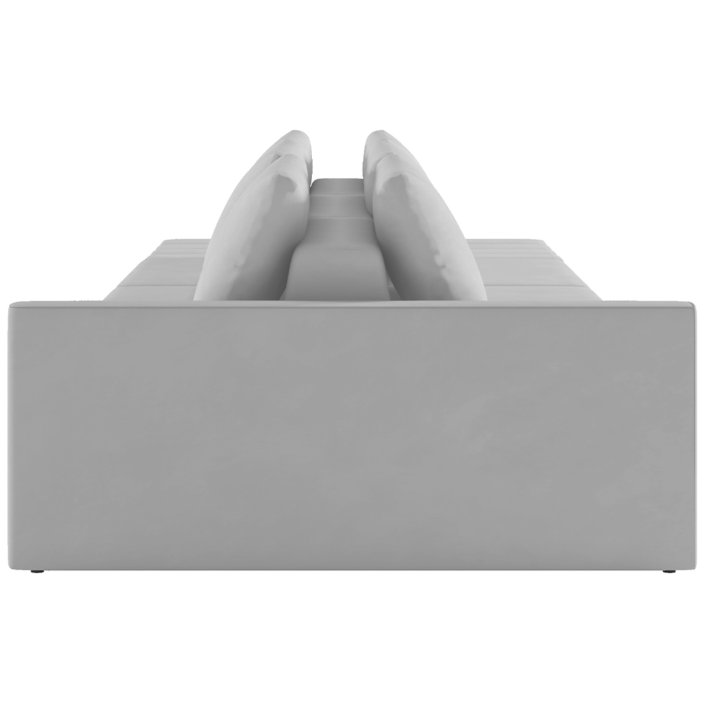 Sofá Ilha Modular Para Sala 232cm com Puff Dublin K01 Veludo Cinza - Lyam Decor