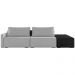Sofá Ilha Modular Para Sala 232cm com Puff Dublin K01 Veludo Cinza e Sintético Preto - Lyam Decor