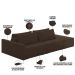 Sofá Ilha Modular Para Sala 232cm com Puff Dublin K01 Veludo Marrom - Lyam Decor
