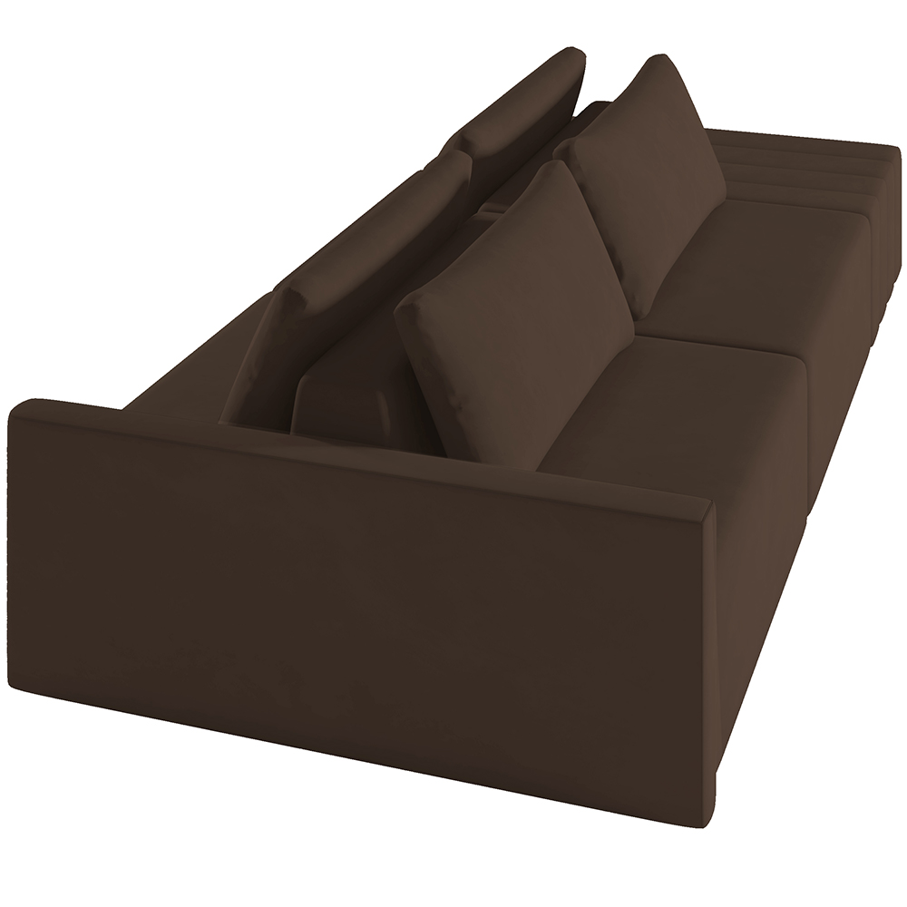 Sofá Ilha Modular Para Sala 232cm com Puff Dublin K01 Veludo Marrom - Lyam Decor