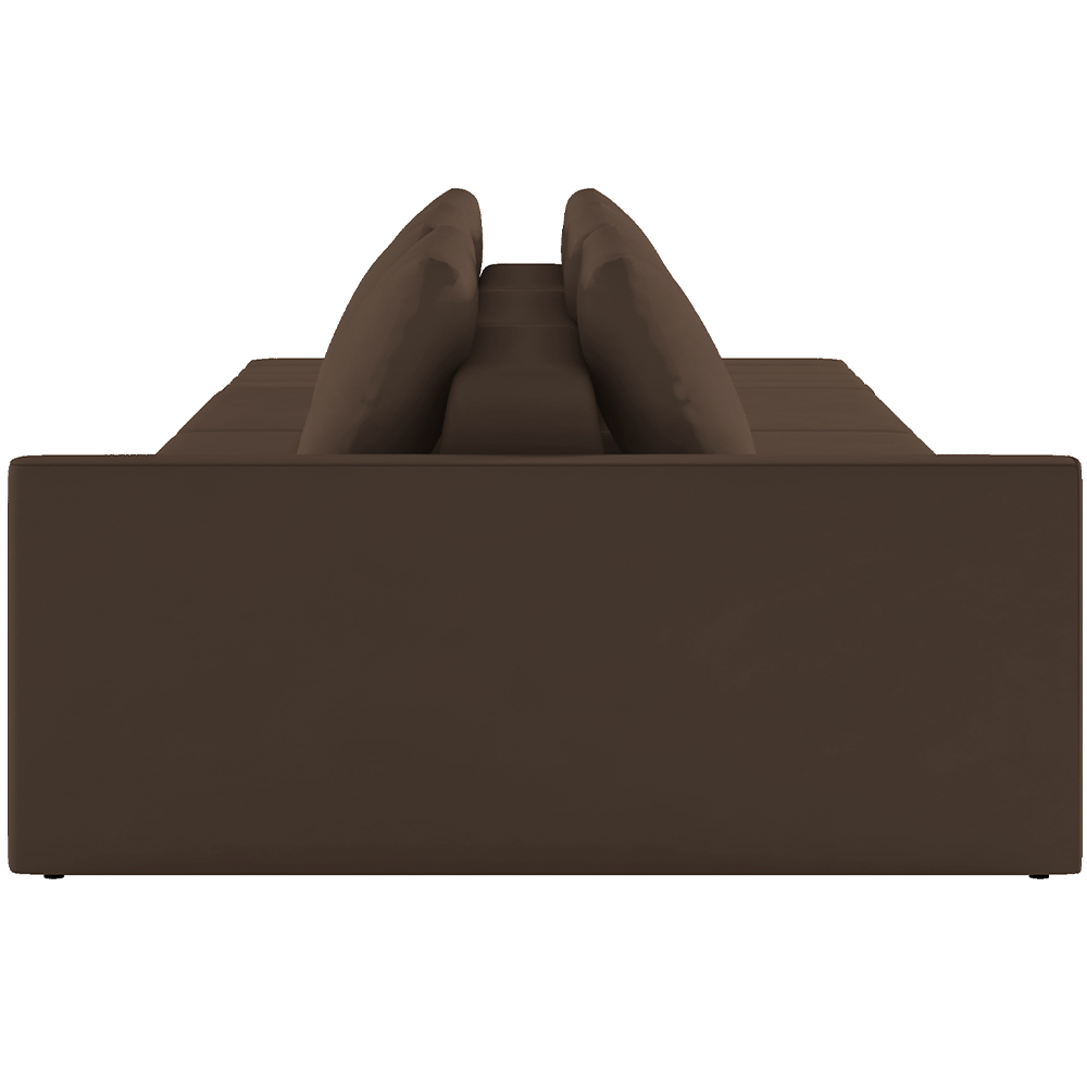 Sofá Ilha Modular Para Sala 232cm com Puff Dublin K01 Veludo Marrom - Lyam Decor