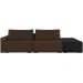 Sofá Ilha Modular Para Sala 232cm com Puff Dublin K01 Veludo Marrom TA7031 e Sintético Preto TF7036