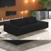 Sofá Ilha Modular Para Sala 232cm com Puff Dublin K01 Veludo Preto - Lyam Decor