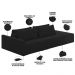 Sofá Ilha Modular Para Sala 232cm com Puff Dublin K01 Veludo Preto - Lyam Decor