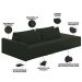 Sofá Ilha Modular Para Sala 232cm com Puff Dublin K01 Veludo Verde - Lyam Decor
