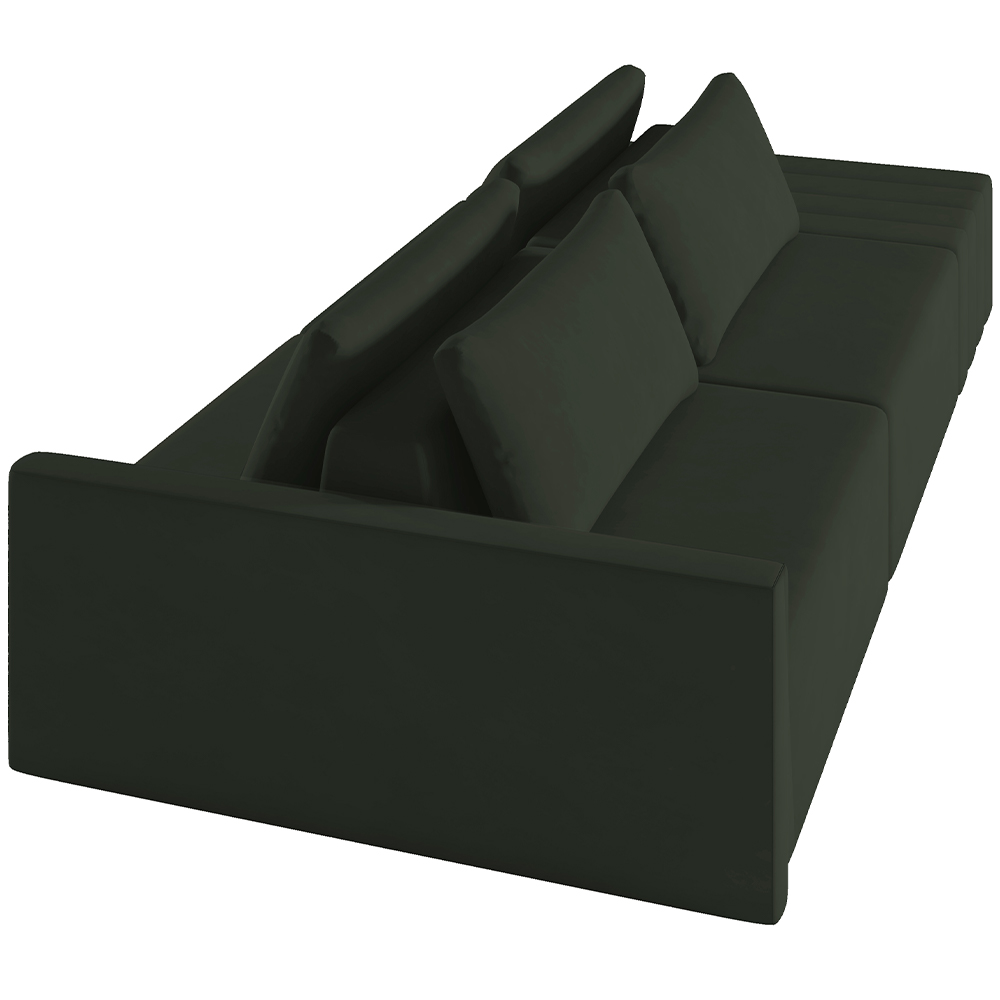 Sofá Ilha Modular Para Sala 232cm com Puff Dublin K01 Veludo Verde - Lyam Decor