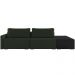 Sofá Ilha Modular Para Sala 232cm com Puff Dublin K01 Veludo Verde TA7052 e Sintético Preto TF7036