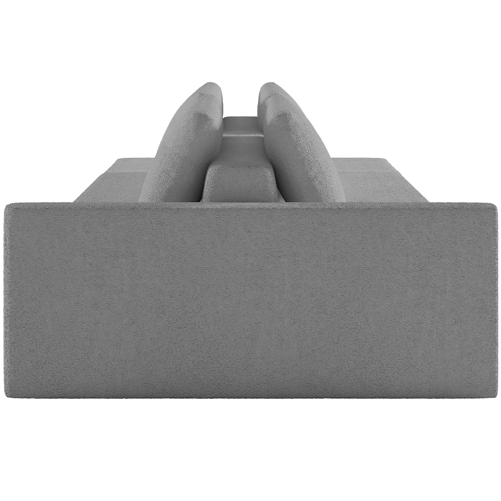 Sofá Ilha Modular Para Sala 252cm com Puff Dublin K01 Bouclê Cinza - Lyam Decor