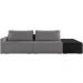 Sofá Ilha Modular Para Sala 252cm com Puff Dublin K01 Bouclê Cinza e Sintético Preto - Lyam Decor