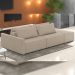 Sofá Ilha Modular Para Sala 252cm com Puff Dublin K01 Linho Bege - Lyam Decor